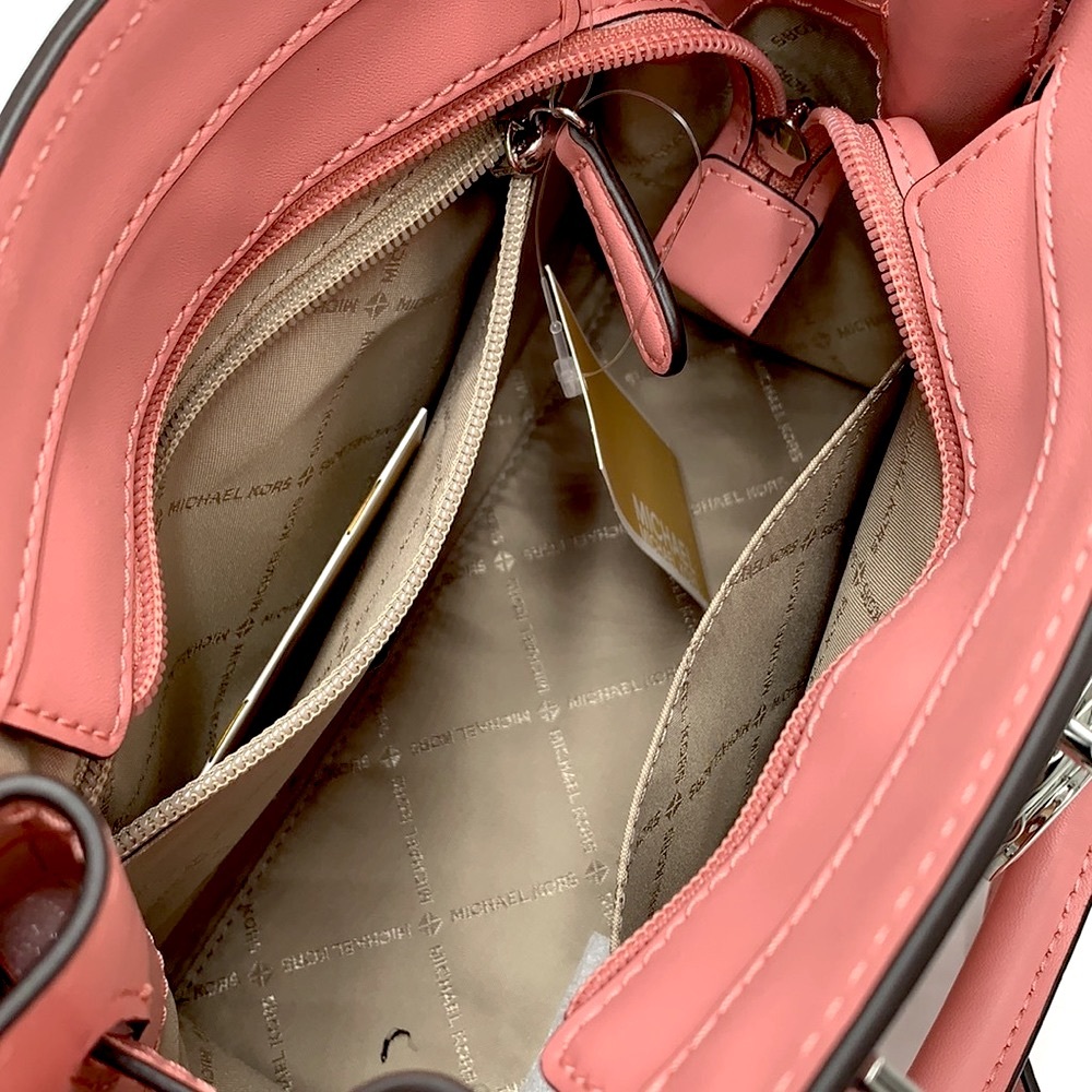 MICHAEL KORS
Hamilton Small Crocodile Embossed Faux 
Satchel
Color:PRIMROSE - Picture 12 of 15